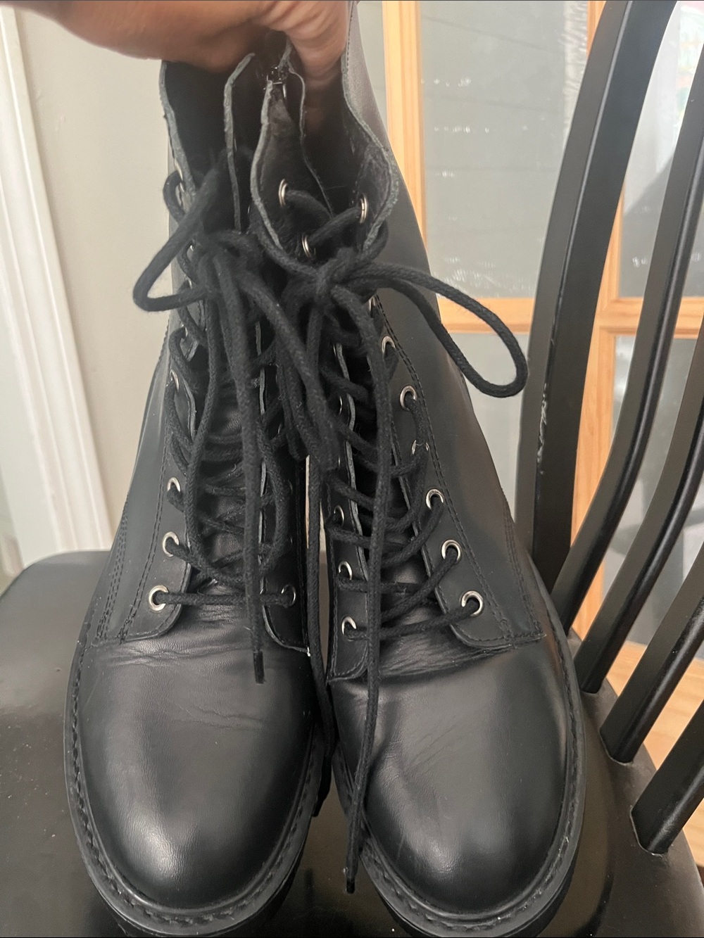 Steve Madden Tornado Combat Boots black size 10 genuine leather - Picture 13 of 13